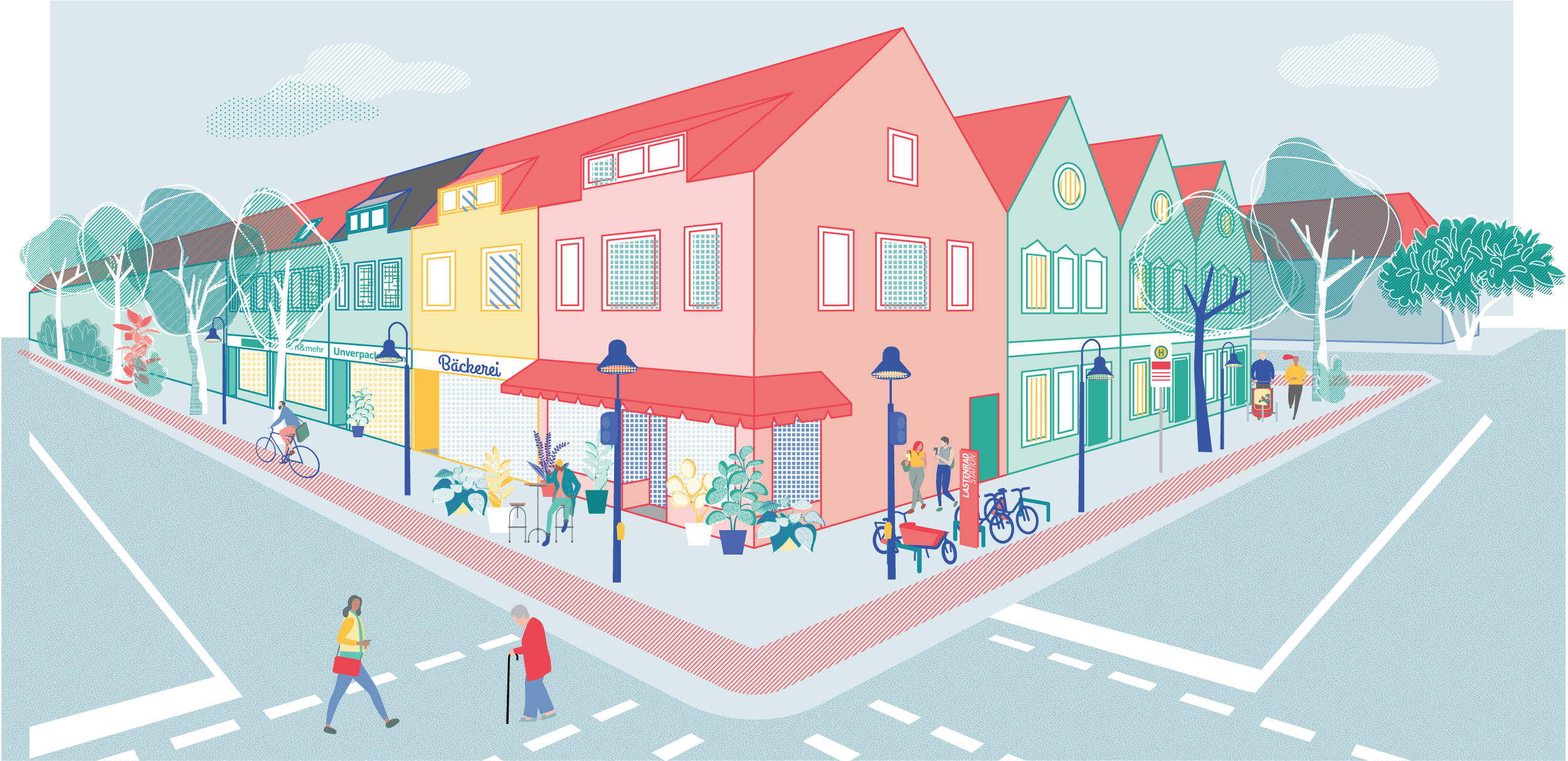 Hub für Fahrradverleih und Stadtleben